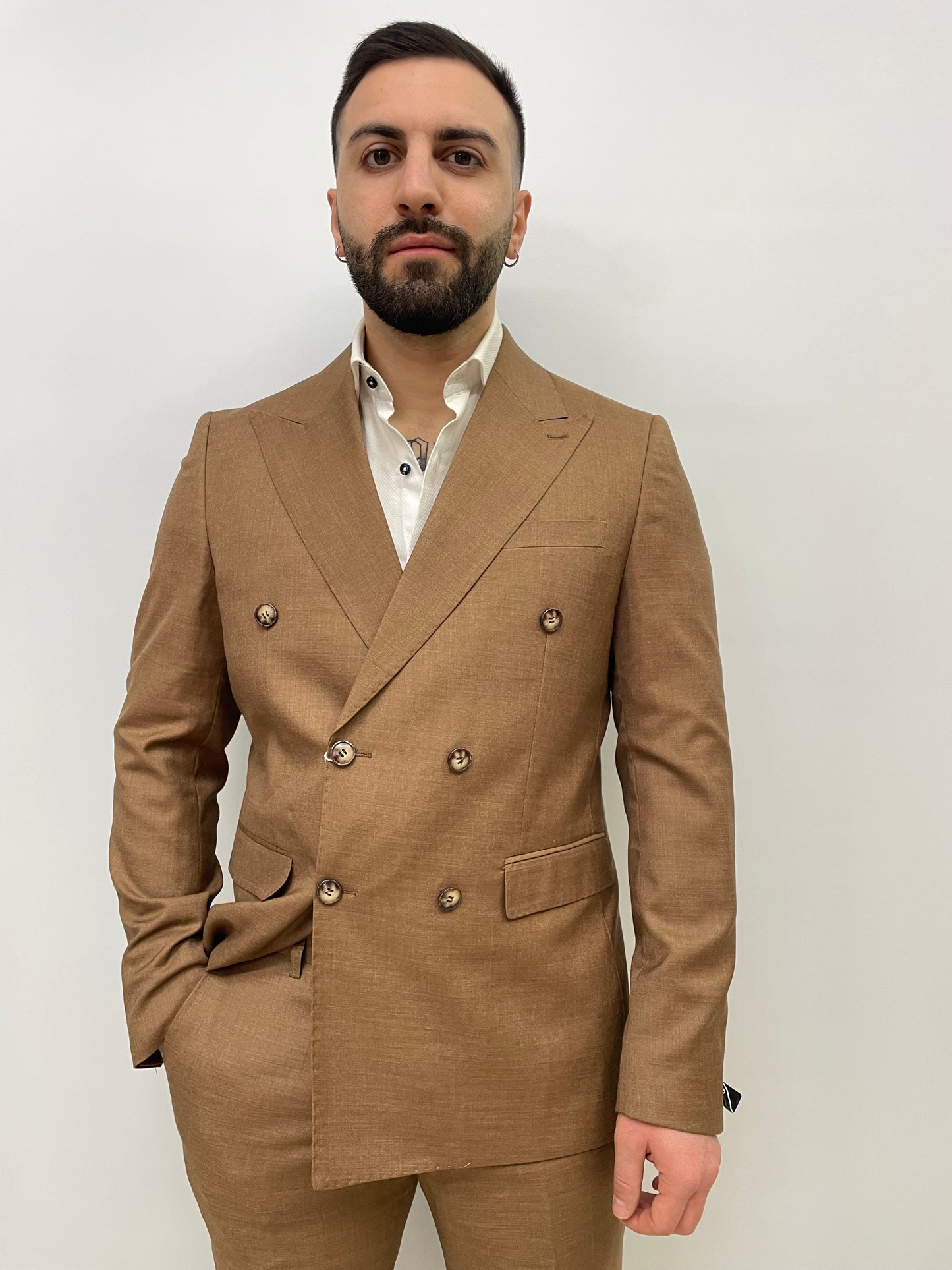 Abito Doppiopetto Grisa Tabacco