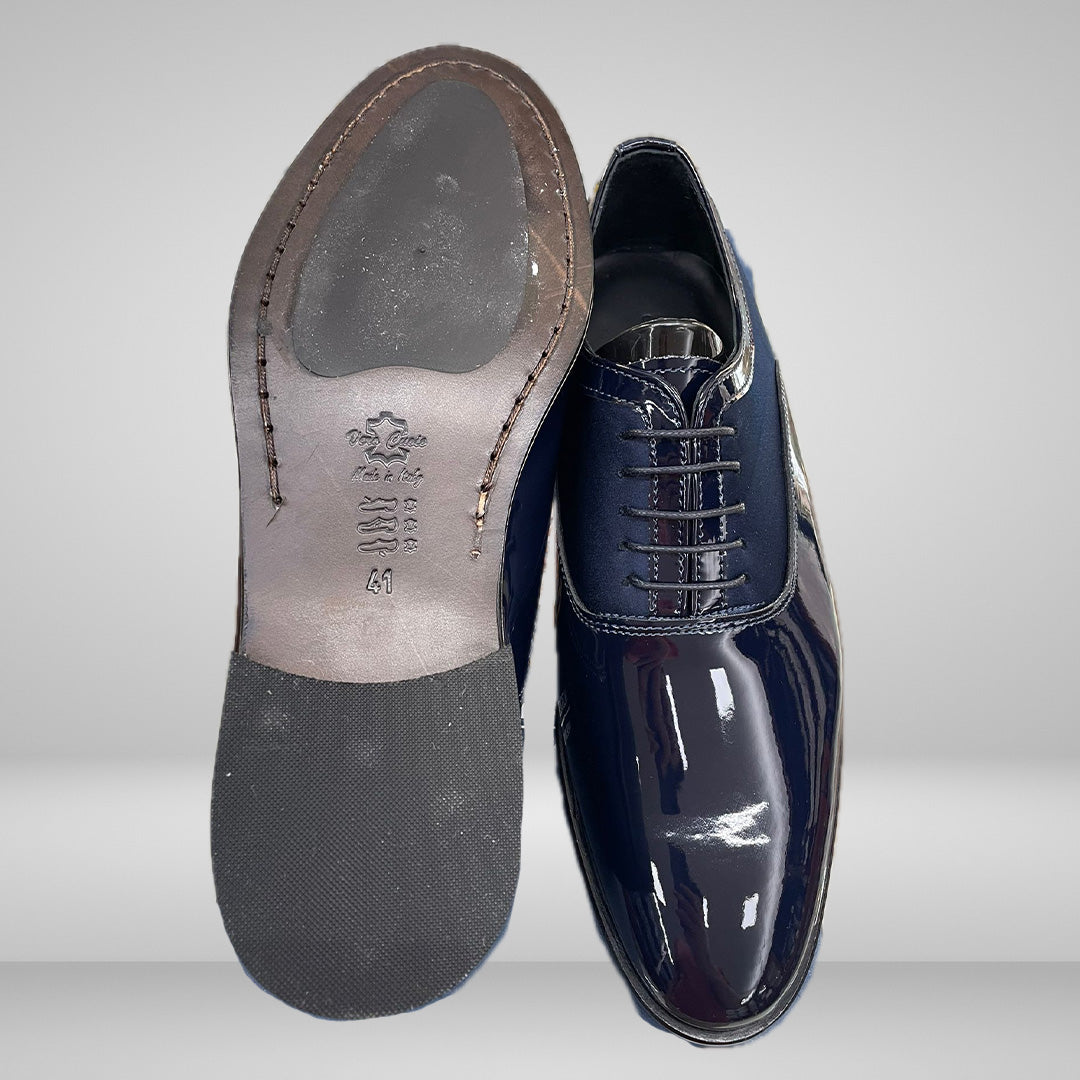 Scarpe Vernice/Raso Blu